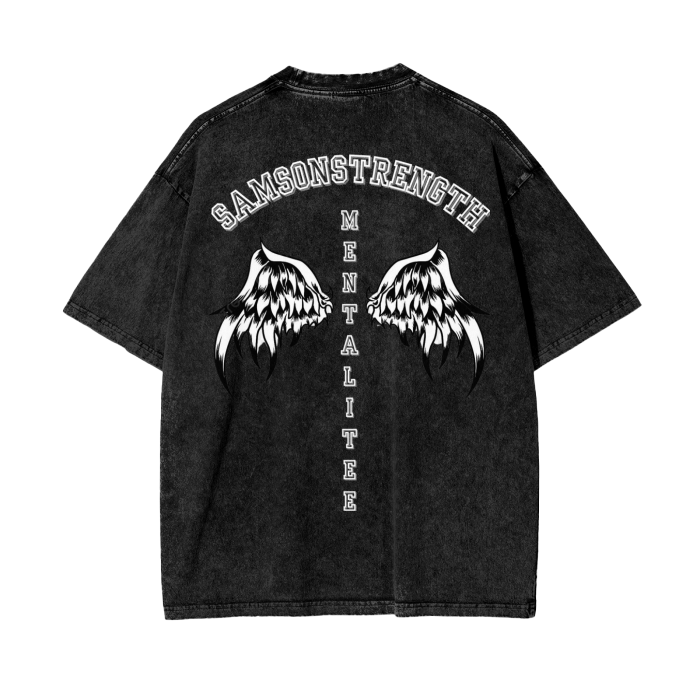 MENTALITEE SAMSONSTRENGTH ACID WASH TEE