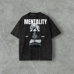 MENTALITY SAMSONSTRENGTH ACID WASH OVERSIZED TEE